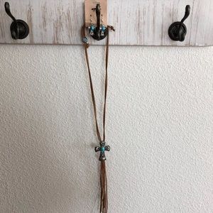 Turquoise cross necklace!